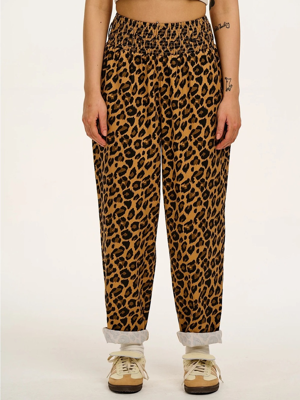 Lucy & Yak Alexa - Cotton Trousers in Leopard Print Size Small